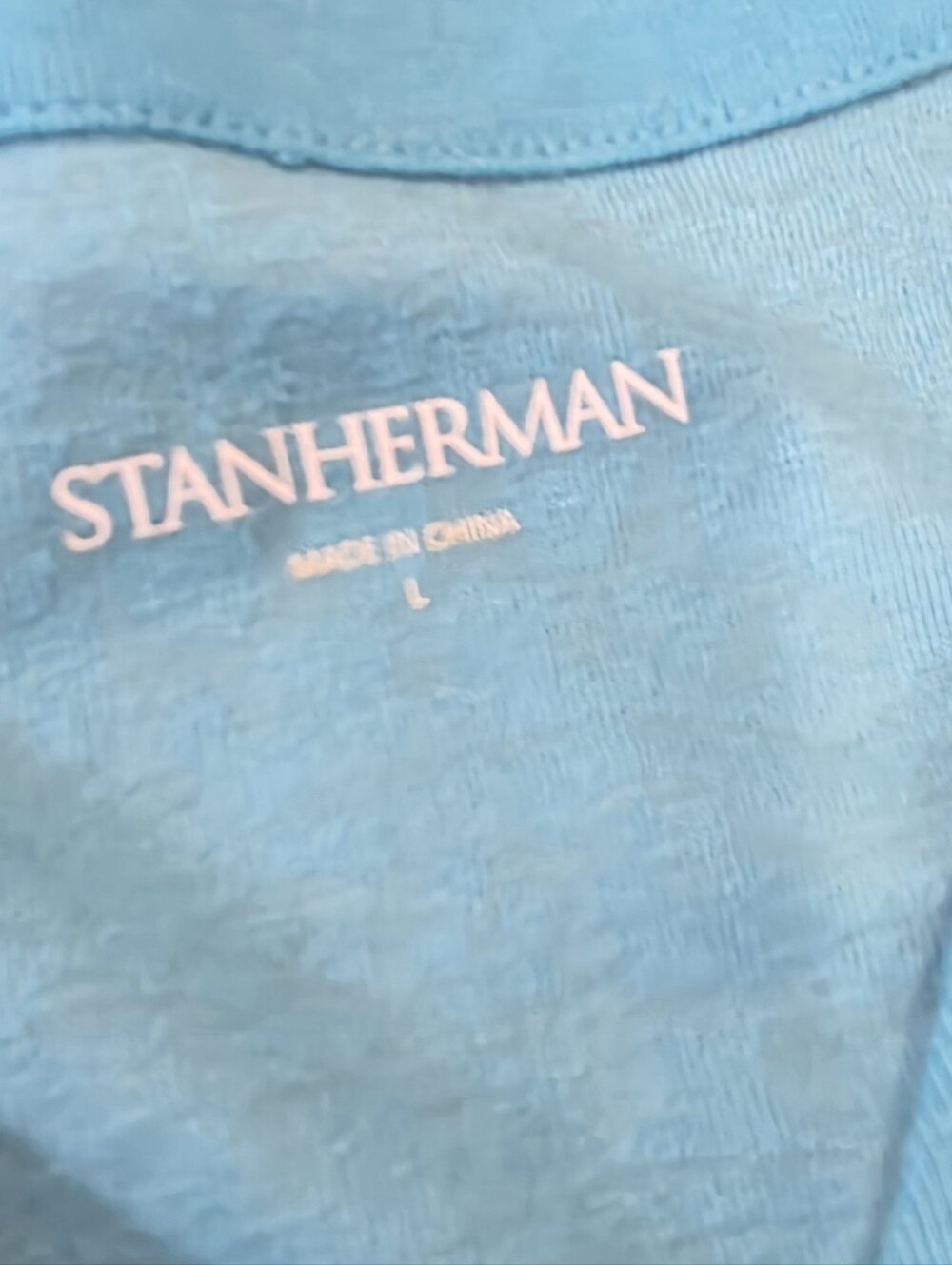 Stan Herman Turquoise Full Zip Terry Cloth Robe Cover-Up Large - Picture 8 of 10